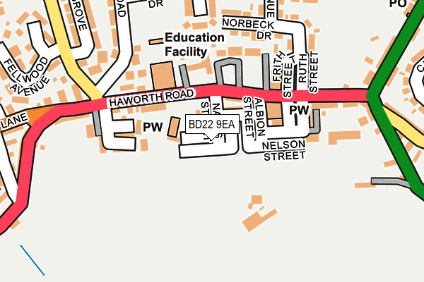 BD22 9EA map - OS OpenMap – Local (Ordnance Survey)