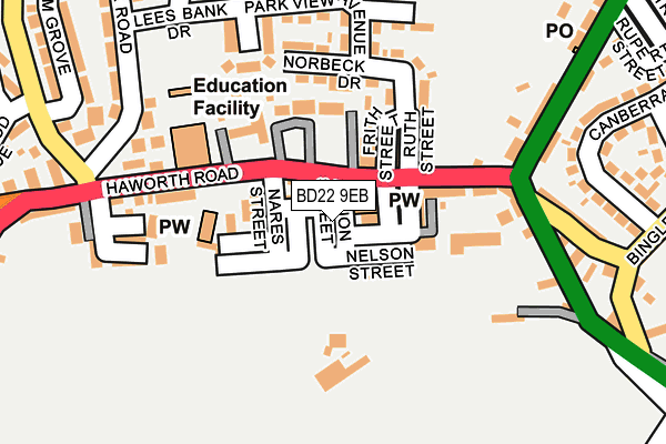 BD22 9EB map - OS OpenMap – Local (Ordnance Survey)