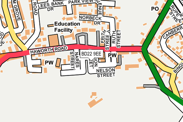 BD22 9EE map - OS OpenMap – Local (Ordnance Survey)