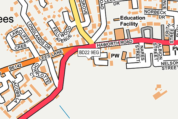 BD22 9EG map - OS OpenMap – Local (Ordnance Survey)
