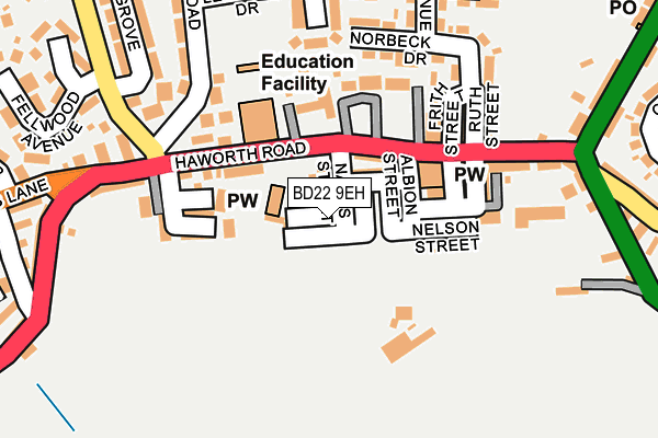 BD22 9EH map - OS OpenMap – Local (Ordnance Survey)
