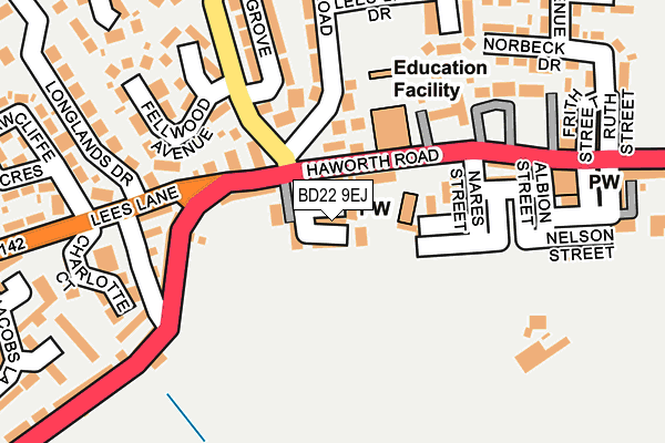 BD22 9EJ map - OS OpenMap – Local (Ordnance Survey)
