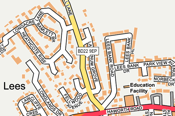 BD22 9EP map - OS OpenMap – Local (Ordnance Survey)