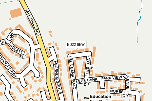BD22 9EW map - OS OpenMap – Local (Ordnance Survey)