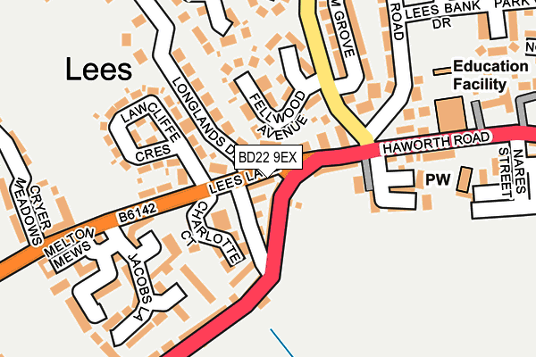 BD22 9EX map - OS OpenMap – Local (Ordnance Survey)