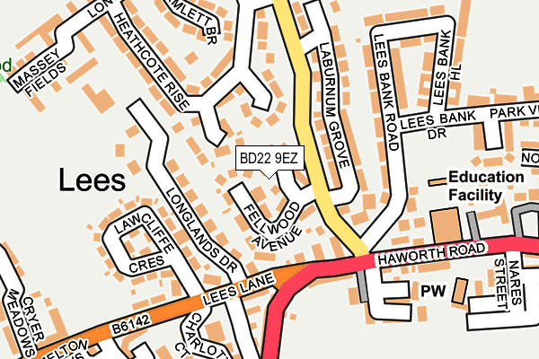 BD22 9EZ map - OS OpenMap – Local (Ordnance Survey)