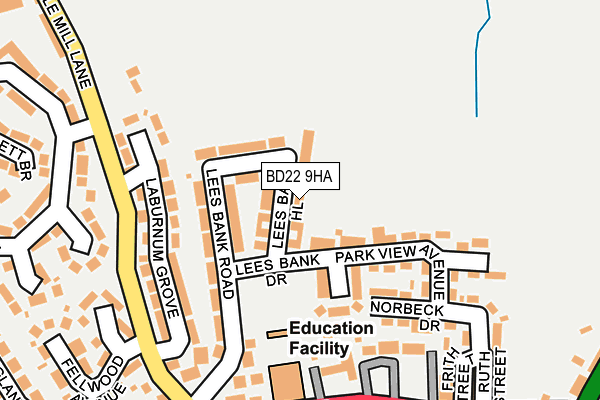 BD22 9HA map - OS OpenMap – Local (Ordnance Survey)