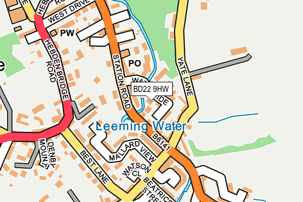 BD22 9HW map - OS OpenMap – Local (Ordnance Survey)