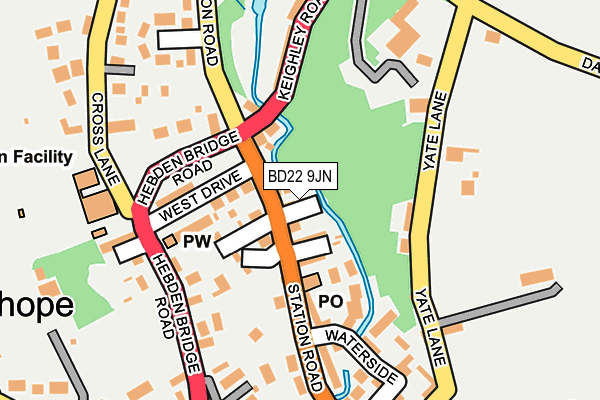 BD22 9JN map - OS OpenMap – Local (Ordnance Survey)