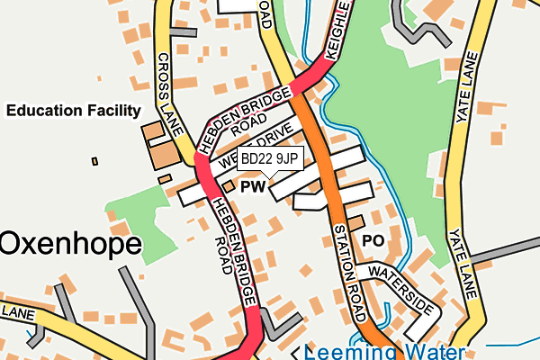 BD22 9JP map - OS OpenMap – Local (Ordnance Survey)