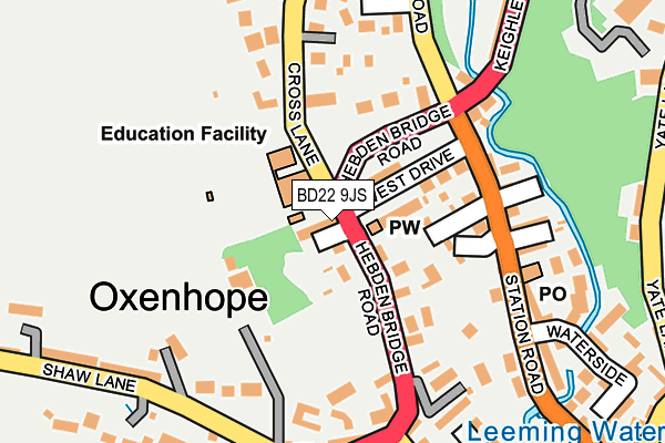 BD22 9JS map - OS OpenMap – Local (Ordnance Survey)