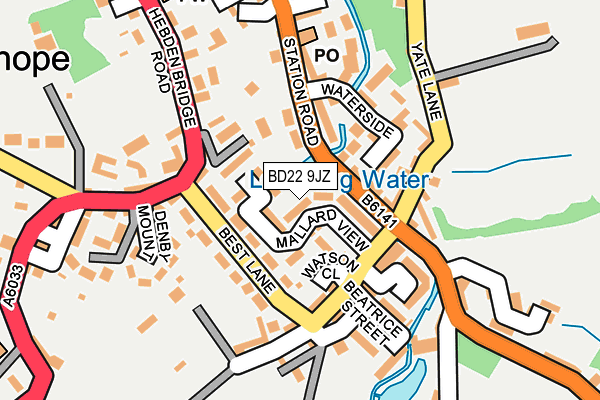 BD22 9JZ map - OS OpenMap – Local (Ordnance Survey)