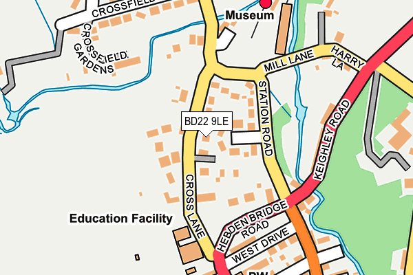 BD22 9LE map - OS OpenMap – Local (Ordnance Survey)