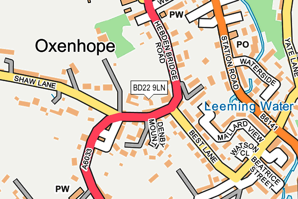 BD22 9LN map - OS OpenMap – Local (Ordnance Survey)