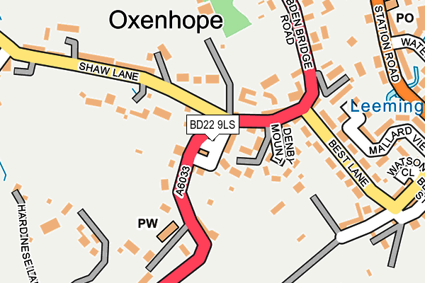 BD22 9LS map - OS OpenMap – Local (Ordnance Survey)