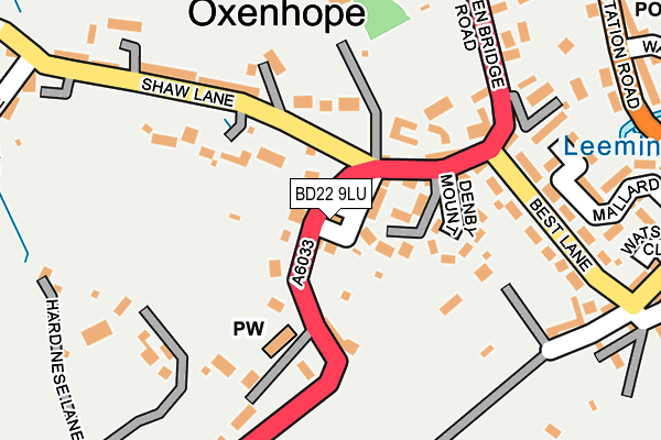 BD22 9LU map - OS OpenMap – Local (Ordnance Survey)