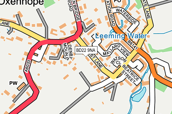 BD22 9NA map - OS OpenMap – Local (Ordnance Survey)