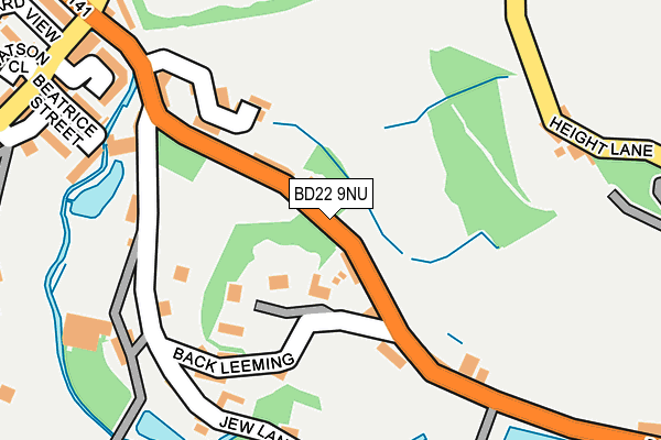 Map of THE LAMB INN OXENHOPE LIMITED at local scale