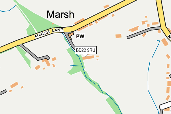BD22 9RU map - OS OpenMap – Local (Ordnance Survey)