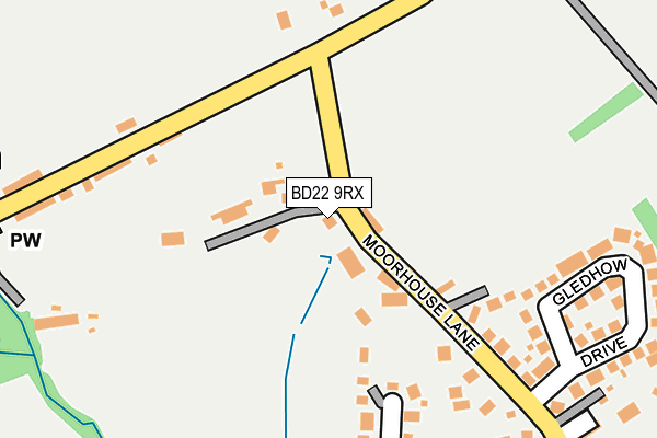 BD22 9RX map - OS OpenMap – Local (Ordnance Survey)