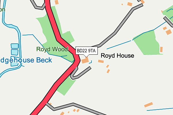 BD22 9TA map - OS OpenMap – Local (Ordnance Survey)