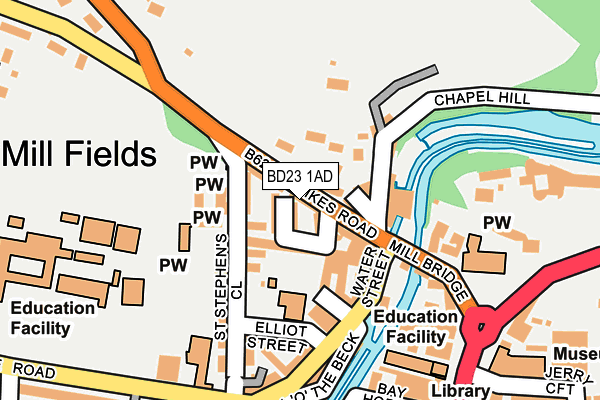 BD23 1AD map - OS OpenMap – Local (Ordnance Survey)