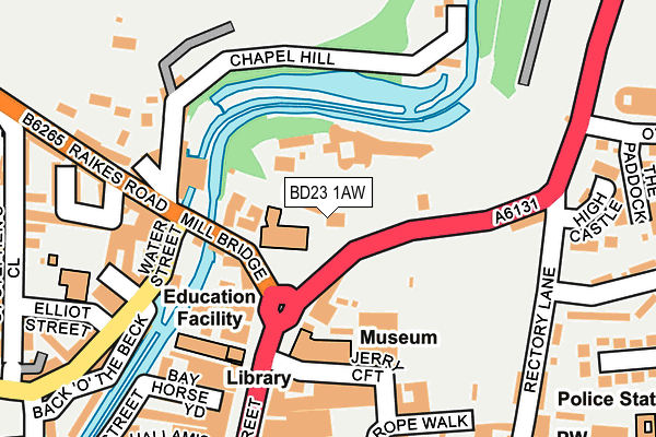 BD23 1AW map - OS OpenMap – Local (Ordnance Survey)