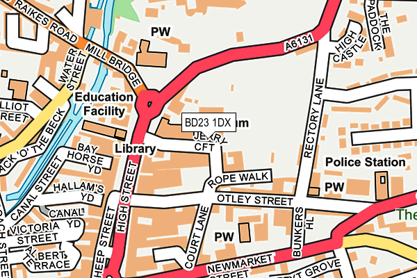 BD23 1DX map - OS OpenMap – Local (Ordnance Survey)