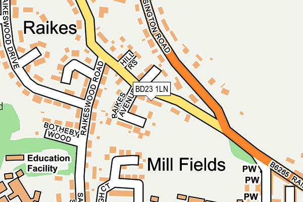 BD23 1LN map - OS OpenMap – Local (Ordnance Survey)