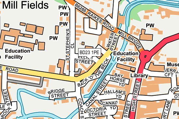 BD23 1PE map - OS OpenMap – Local (Ordnance Survey)