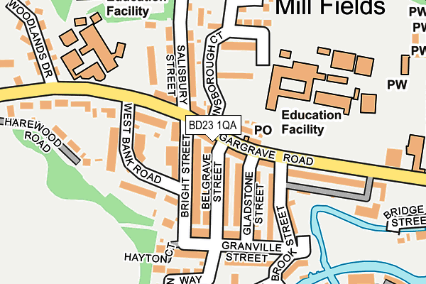 BD23 1QA map - OS OpenMap – Local (Ordnance Survey)