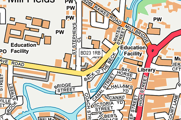 BD23 1RB map - OS OpenMap – Local (Ordnance Survey)