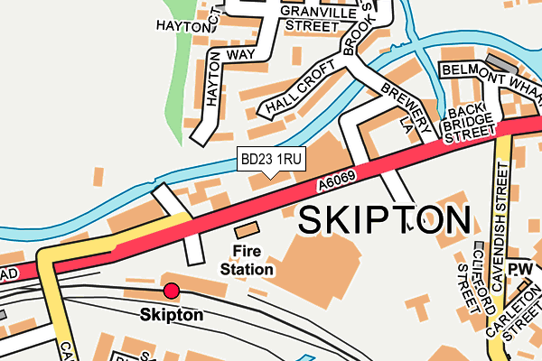 BD23 1RU map - OS OpenMap – Local (Ordnance Survey)