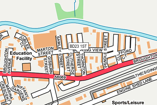 BD23 1ST map - OS OpenMap – Local (Ordnance Survey)