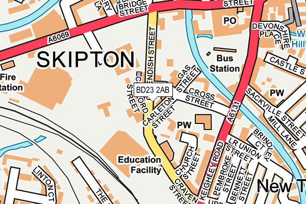 BD23 2AB map - OS OpenMap – Local (Ordnance Survey)