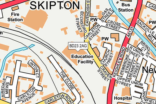 BD23 2AG map - OS OpenMap – Local (Ordnance Survey)