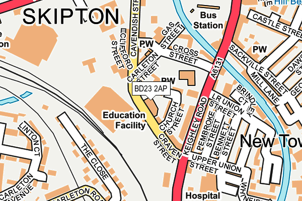 BD23 2AP map - OS OpenMap – Local (Ordnance Survey)