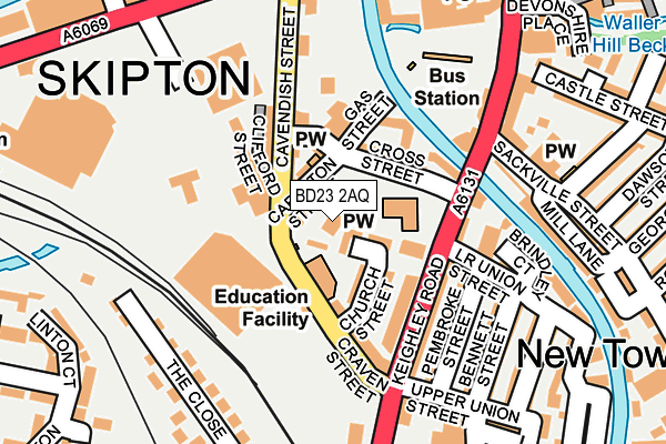 BD23 2AQ map - OS OpenMap – Local (Ordnance Survey)