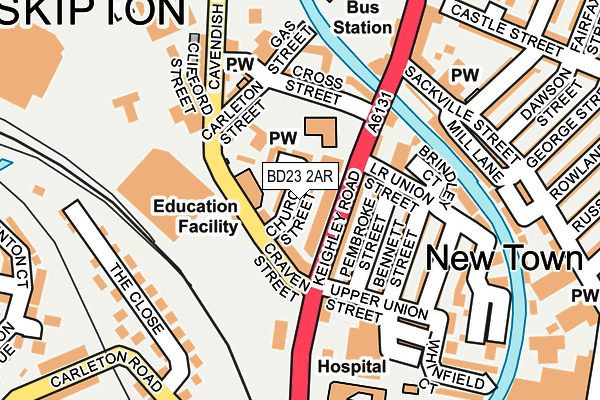 BD23 2AR map - OS OpenMap – Local (Ordnance Survey)