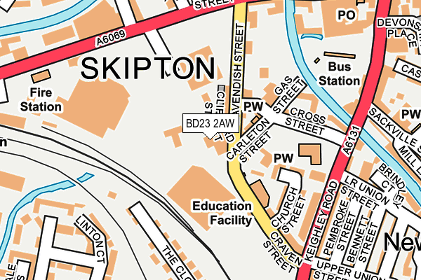 BD23 2AW map - OS OpenMap – Local (Ordnance Survey)