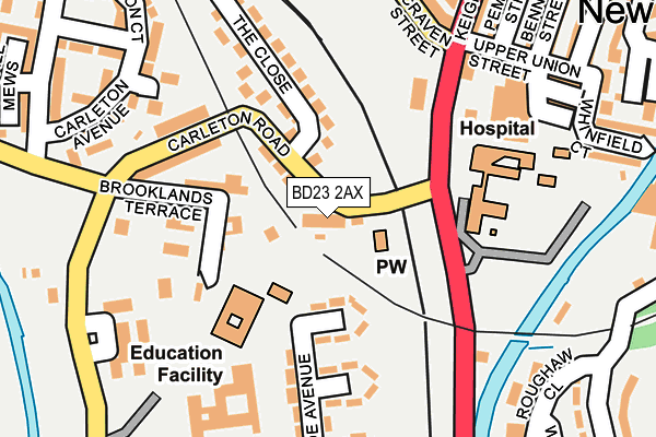 BD23 2AX map - OS OpenMap – Local (Ordnance Survey)