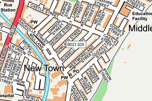 BD23 2DX map - OS OpenMap – Local (Ordnance Survey)