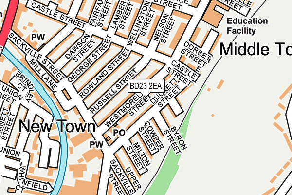 BD23 2EA map - OS OpenMap – Local (Ordnance Survey)