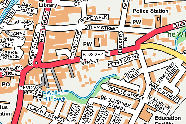 BD23 2HZ map - OS OpenMap – Local (Ordnance Survey)