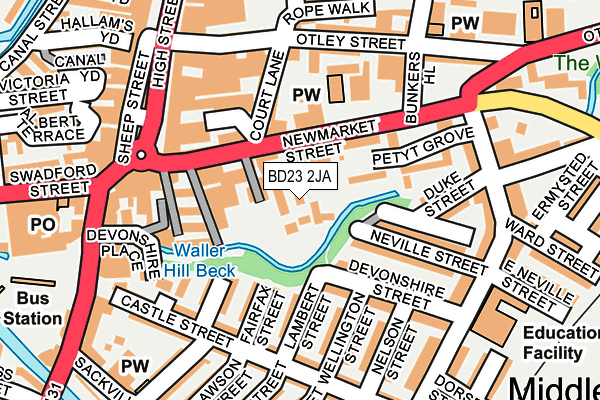 BD23 2JA map - OS OpenMap – Local (Ordnance Survey)