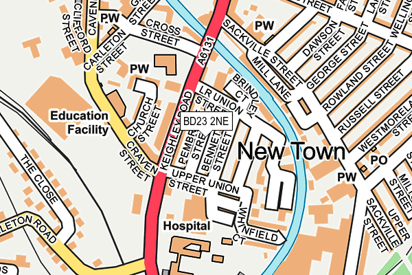 BD23 2NE map - OS OpenMap – Local (Ordnance Survey)