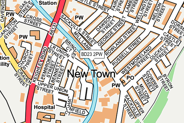 BD23 2PW map - OS OpenMap – Local (Ordnance Survey)