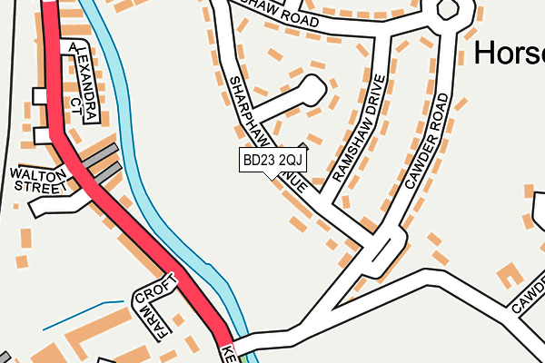 BD23 2QJ map - OS OpenMap – Local (Ordnance Survey)