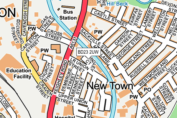 BD23 2UW map - OS OpenMap – Local (Ordnance Survey)