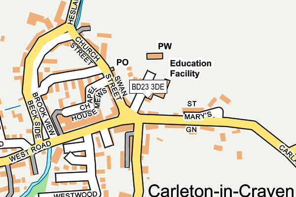 BD23 3DE map - OS OpenMap – Local (Ordnance Survey)